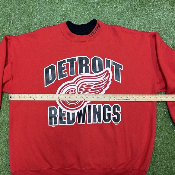Vintage Detroit Red Wings Sweatshirt Men Size XL USA Made Hockey NHL 90s - Picture 6 of 8